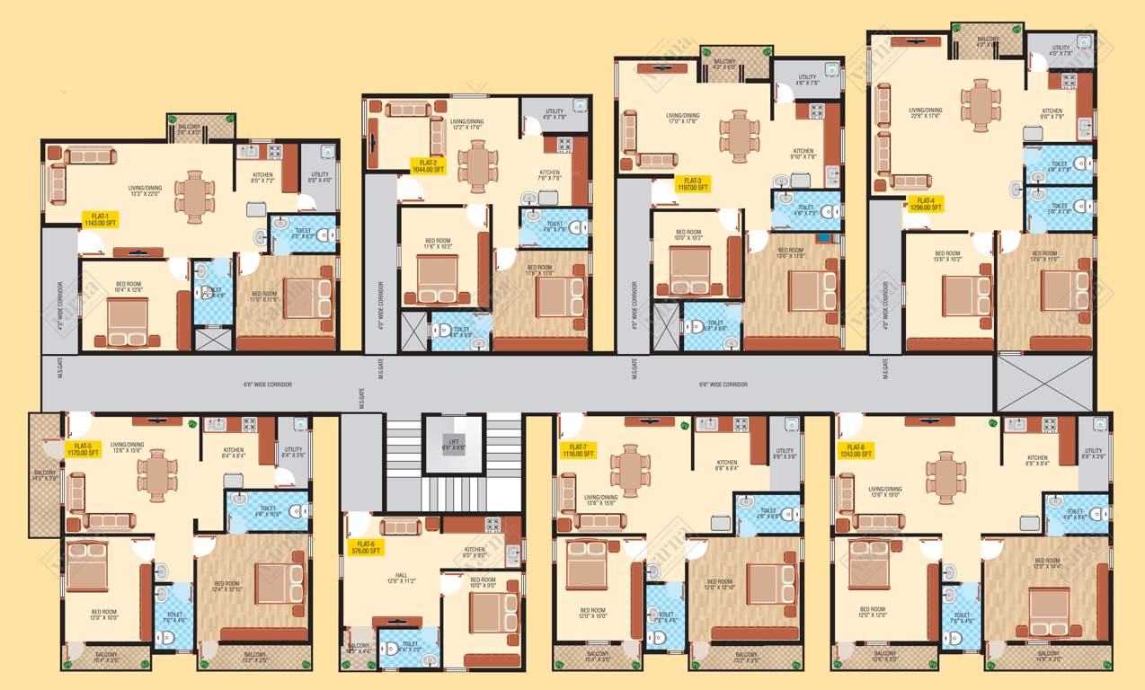  sai pearl apartment Sai Pearl Apartment Cluster Plan For Typical Floor Plan
