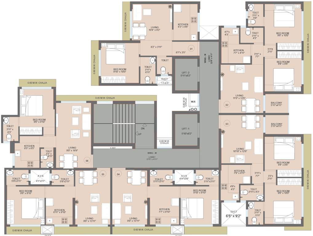  galaxy heights tower iii wing l to p Tower 3 Wing L Cluster Plan