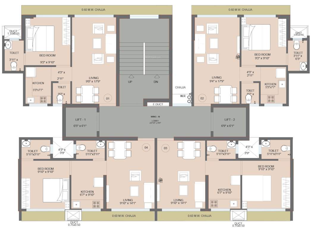  galaxy heights tower iii wing l to p Tower 3 Wing L Cluster Plan