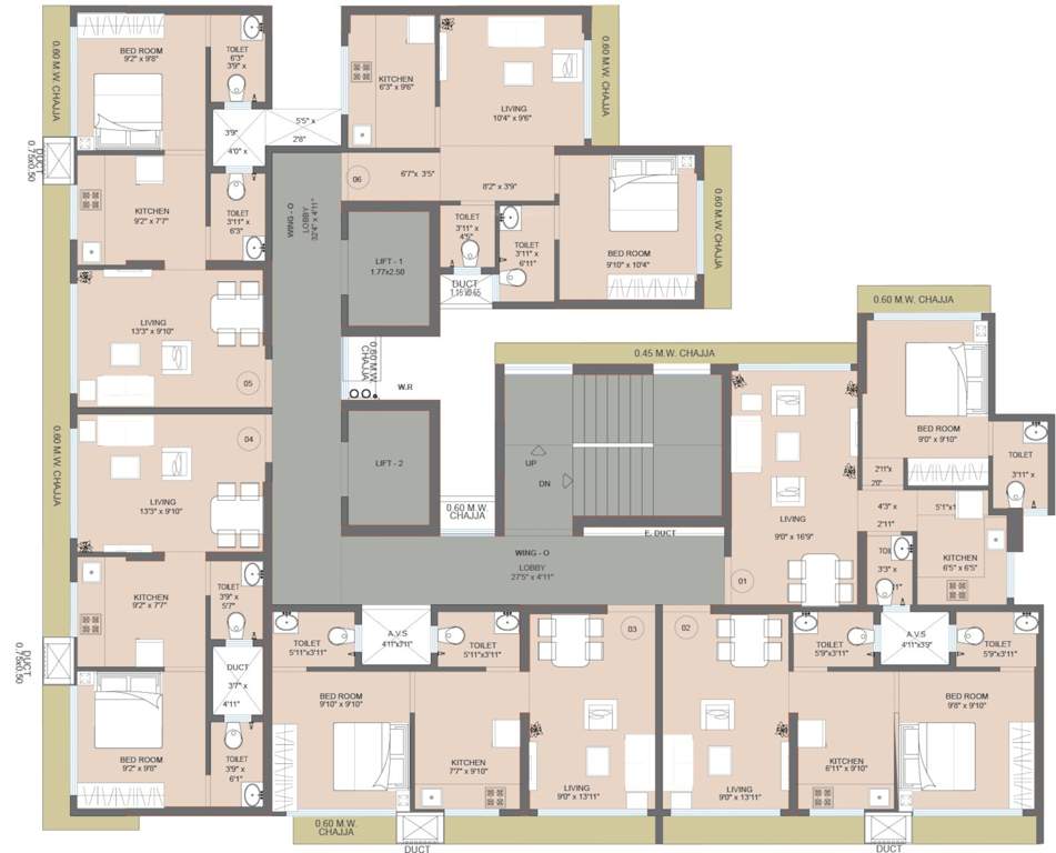  galaxy heights tower iii wing l to p Tower 3 Wing L Cluster Plan