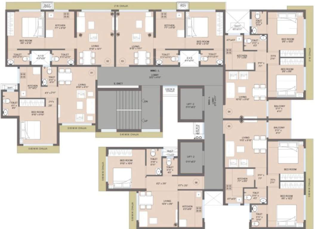 galaxy heights tower iii wing l to p Tower 3 Wing L Cluster Plan For Typical Floor Plan