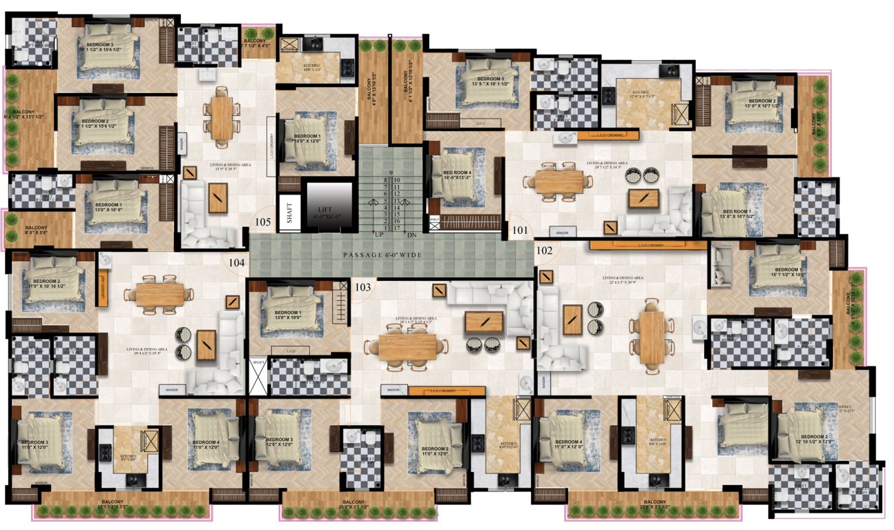  the urban edge The Urban Edge Cluster Plan For Typical floor Plan