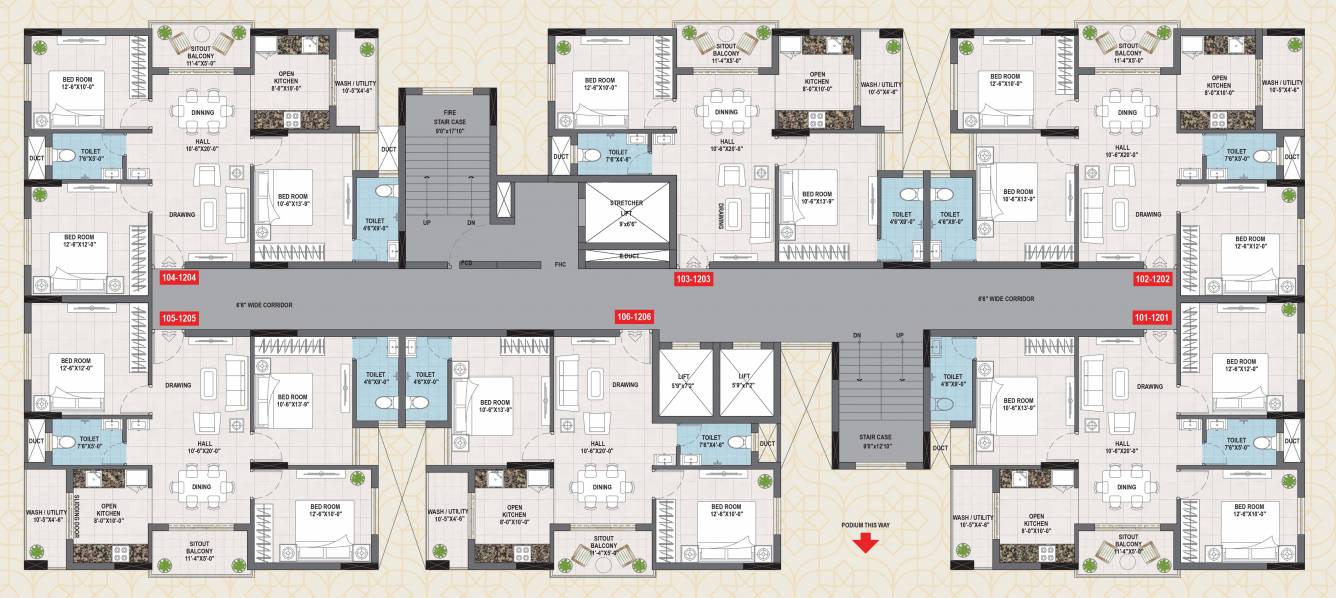  src signature Tower B Cluster Plan For Typical Floor Plan