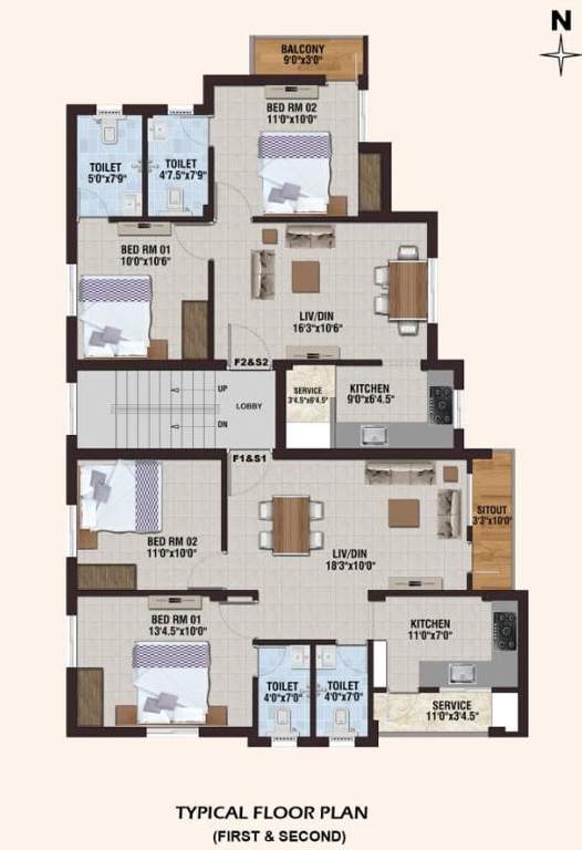  sai kriti Sai Kriti Cluster Plan from 1st to 2nd Floor