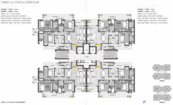 Tower 1, 2 Typical Cluster Plan sapphire-residences Tower 1, 2 Typical Cluster Plan