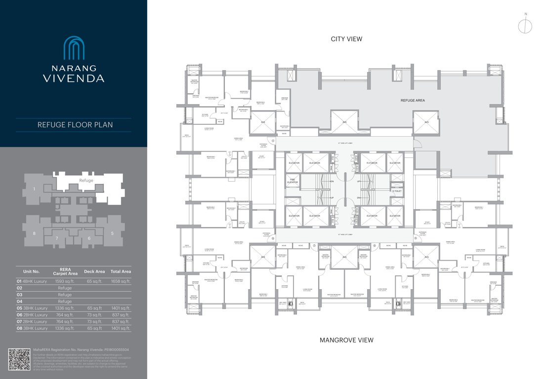  narang vivenda Bldg No 1  Wing D Cluster Plan for Refugee Floor