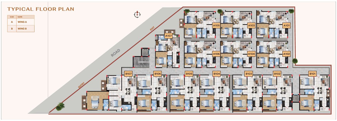  the nest 234 Wing A And B Cluster Plan for Typical  Floor
