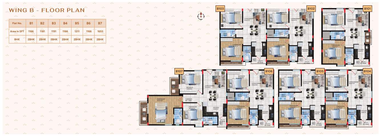  the nest 234 Wing B Cluster Plan from 1st to 5th Floor