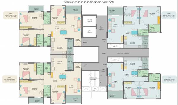  eastern-front C Wing Cluster Plan From 3rd To 13th Floor Expect 4th And 6th 