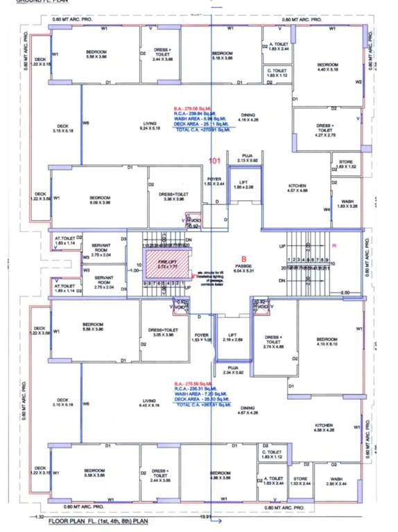  elrica B Cluster Plan For 1st, 4th And 8th Floor 
