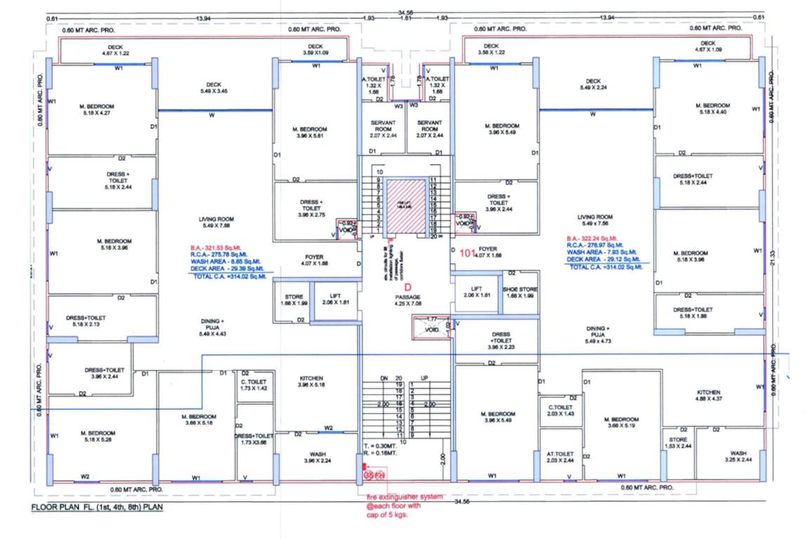  elrica D Cluster Plan For 1st, 4th And 8th Floor