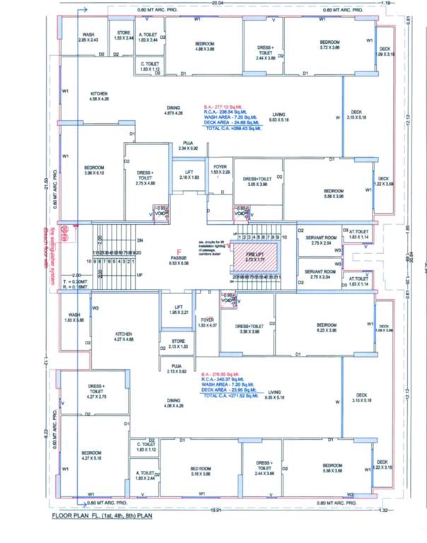  elrica F Cluster Plan For For 1st , 4th And 8th Floorj