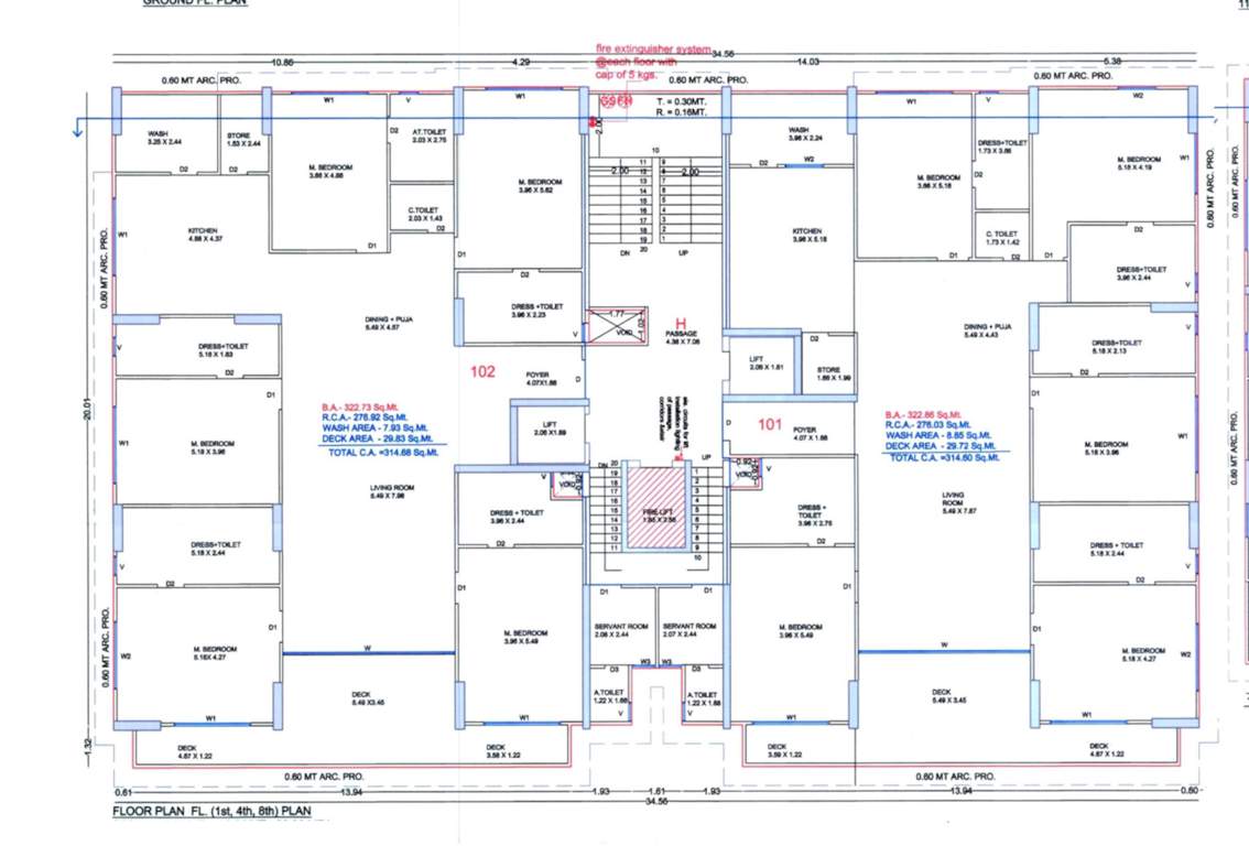  elrica H Cluster Plan For 1st, 4th, And 8th Floor