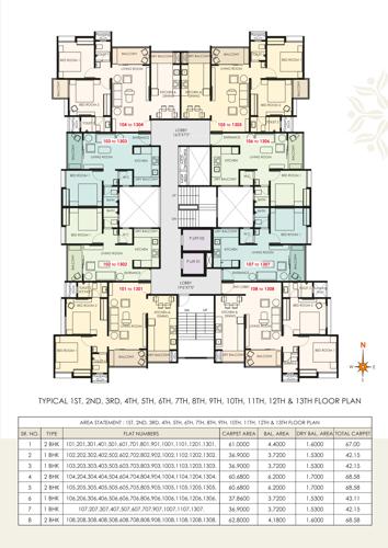  ivory-vista Ivory Vista Cluster Plan from 1st to 13th Floor