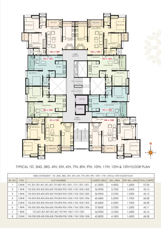  ivory vista Ivory Vista Cluster Plan from 1st to 13th Floor