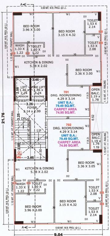  muktajeevan ecstasy Muktajeevan Ecstasy Cluster Plan For 7th Floor