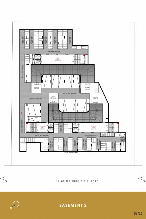  radhe county Block A, B And C Cluster Plan for Basement 2 Floor