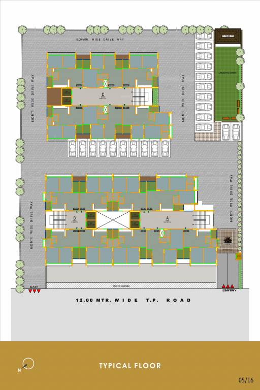 radhe county Block A, B And C Cluster Plan for ground Floor