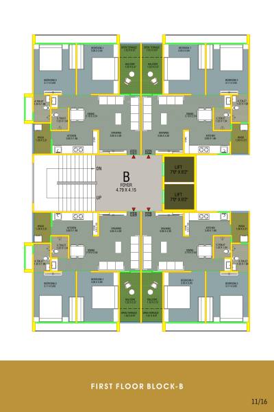  radhe-county Block B Cluster Plan for 1st Floor
