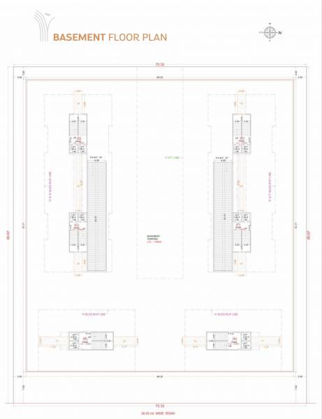  vraj-platinum Block A,B,C,D,E& F Basement Floor Cluster Plan