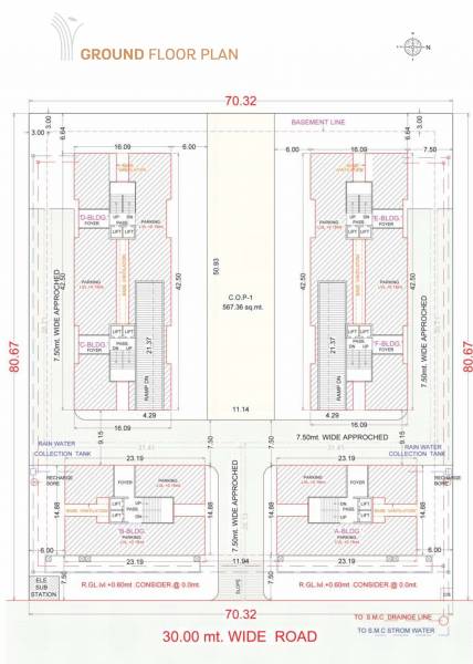  vraj-platinum Block A,B,C,D,E& F GrounD Floor Cluster Plan