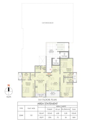  gangadhar-apartments Gangadhar Apartments Cluster Plan for 1st Floor