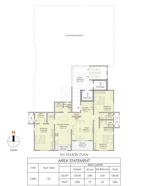  gangadhar apartments Gangadhar Apartments Cluster Plan for 1st Floor