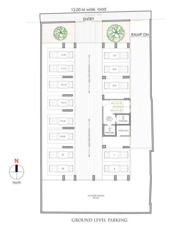  gangadhar apartments Gangadhar Apartments Cluster Plan for ground Floor