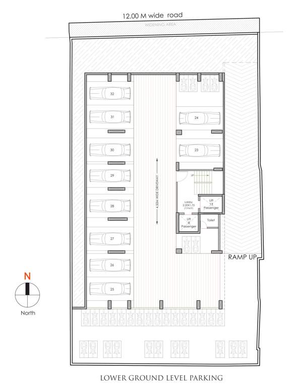  gangadhar apartments Gangadhar Apartments Cluster Plan for Lower Ground Floor