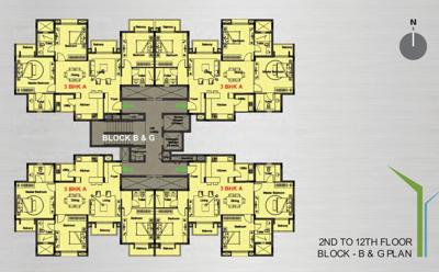  arista-phase-2 Block G Cluster Plan from 2nd to 12th Floor