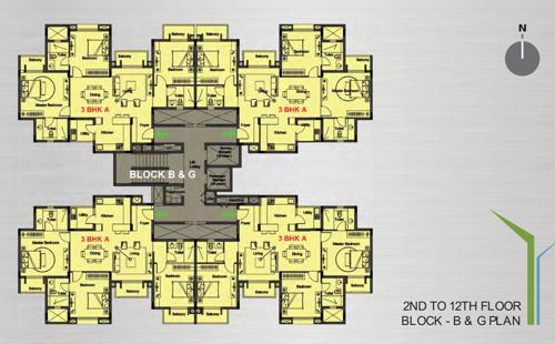  arista-phase-2 Block G Cluster Plan from 2nd to 12th Floor