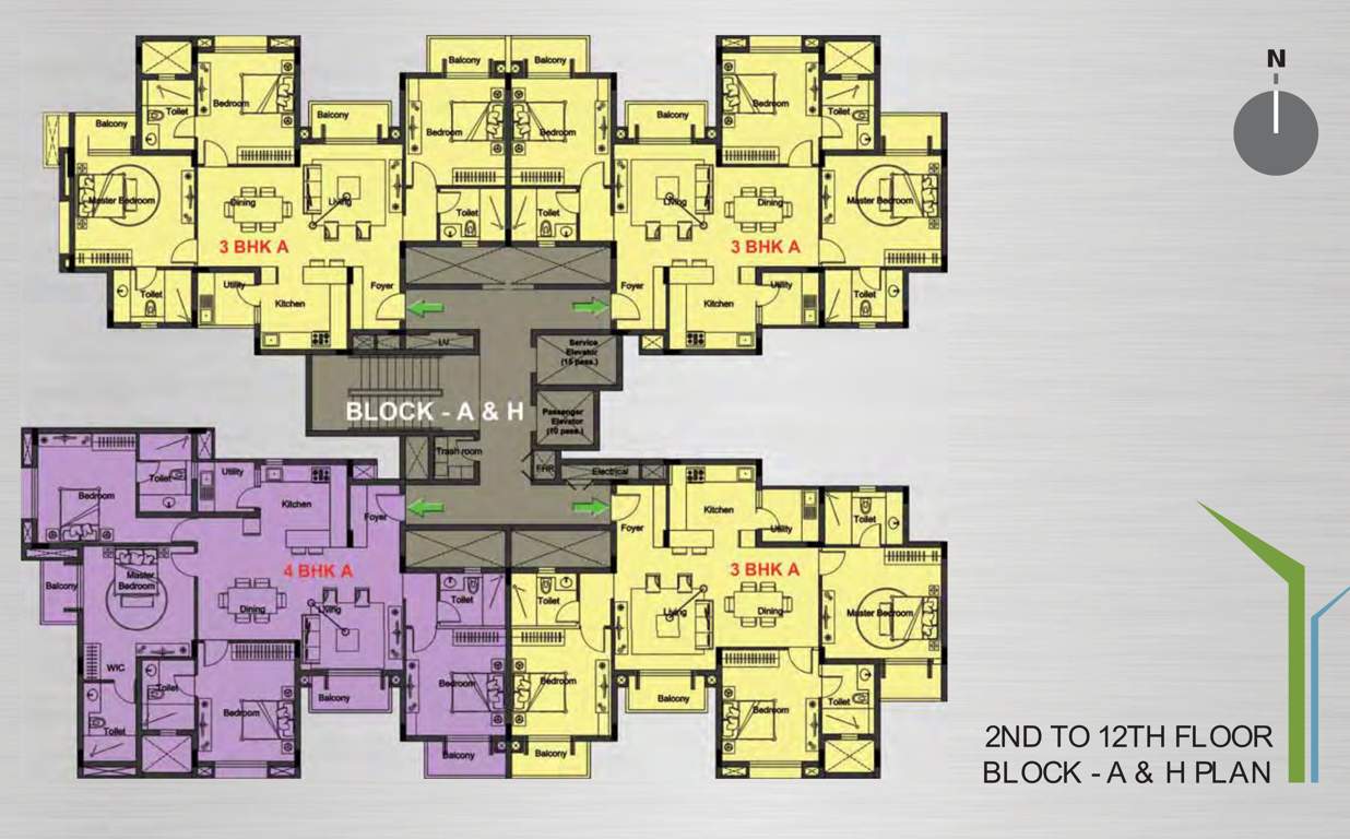  arista phase 2 Block H Cluster Plan from 2nd to 12th Floor