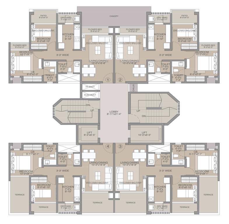  amavi 303 Cluster Plan Wing 14 And 15 For 1st Floor