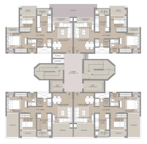 Cluster Plan Wing 14 And 15 For 1st Floor amavi-303 Cluster Plan Wing 14 And 15 For 1st Floor