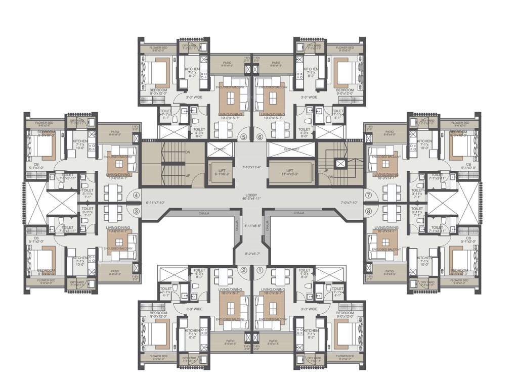  amavi 303 Cluster Plan Wing 21,22 And 23 From 2nd,4th,6th,10th To 14th Floor