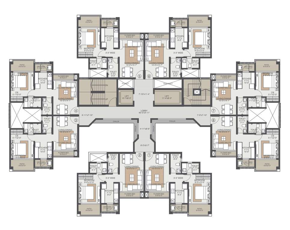  amavi 303 Cluster Plan Wing 21,22 And 23 From 3rd.5th,7th,9th,11th To 13th Floor