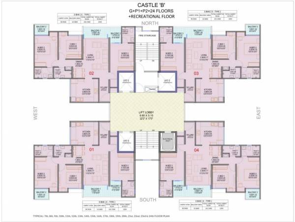  county-phase-i Building B Cluster Plan for Typical Floor
