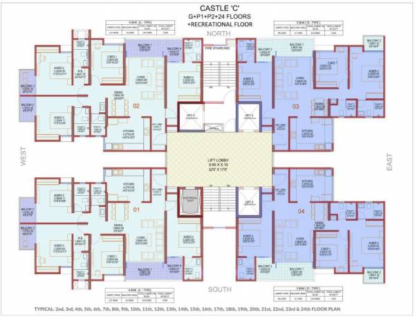  county-phase-i Building C Cluster Plan for Typical Floor