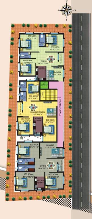 sri sai enclave Sri Sai Enclave Cluster Plan from 1st to 4th Floor