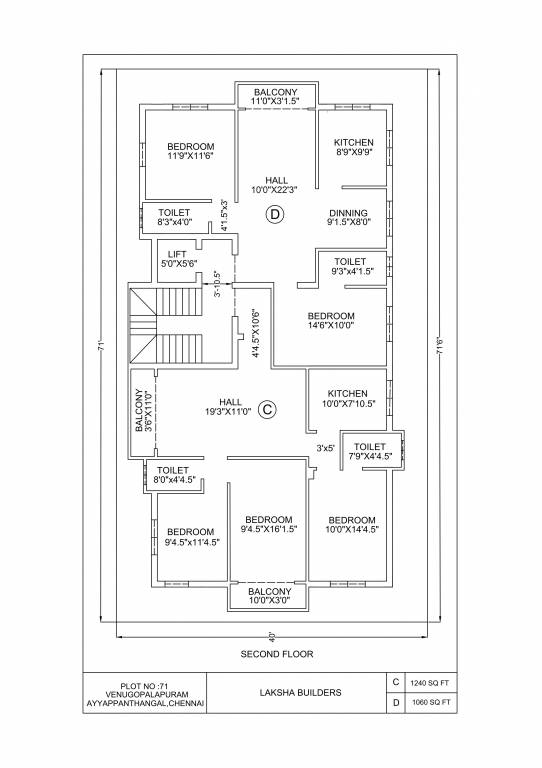  apartments Apartments Cluster Plan for 2nd Floor