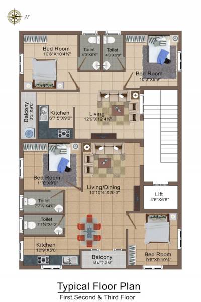  adiya Adiya Cluster Plan from 1st to 3rd Floor
