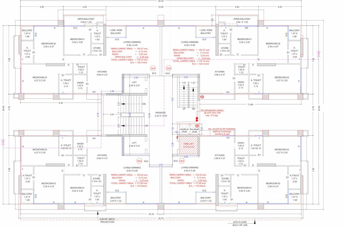 ashtavinayak homes Block A Cluster Plan For 18th Floor