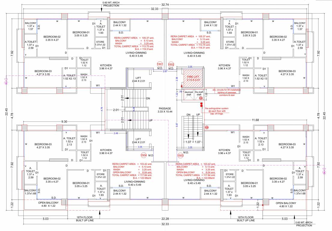 ashtavinayak homes Block B Cluster Plan For 15th Floor