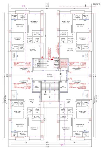  ashtavinayak-homes Block D Cluster Plan From 3rd To 8th, 10th And 11th Floor, 13th And 14th Floor, 15th, 16th And 17th Floor To 19th Floor