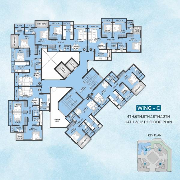  rajhans-blossom-building-6-wing-c&d Wing C Cluster Plan