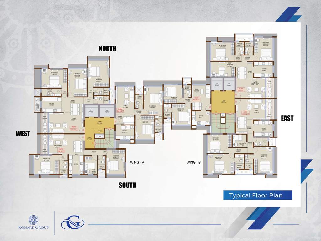  ganga niwas chs ltd Ganga Niwas CHS LTD A & B Wing Cluster Plan for Typical Floor