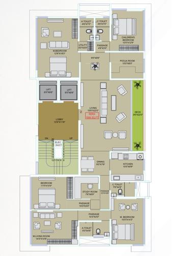  ganga-niwas-chs-ltd Ganga Niwas CHS LTD B Wing Cluster Plan for 8th Floor