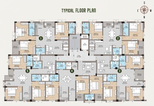  rashmi-enclave-ii Rashmi Enclave II Cluster Plan from 1st to 5th Floor
