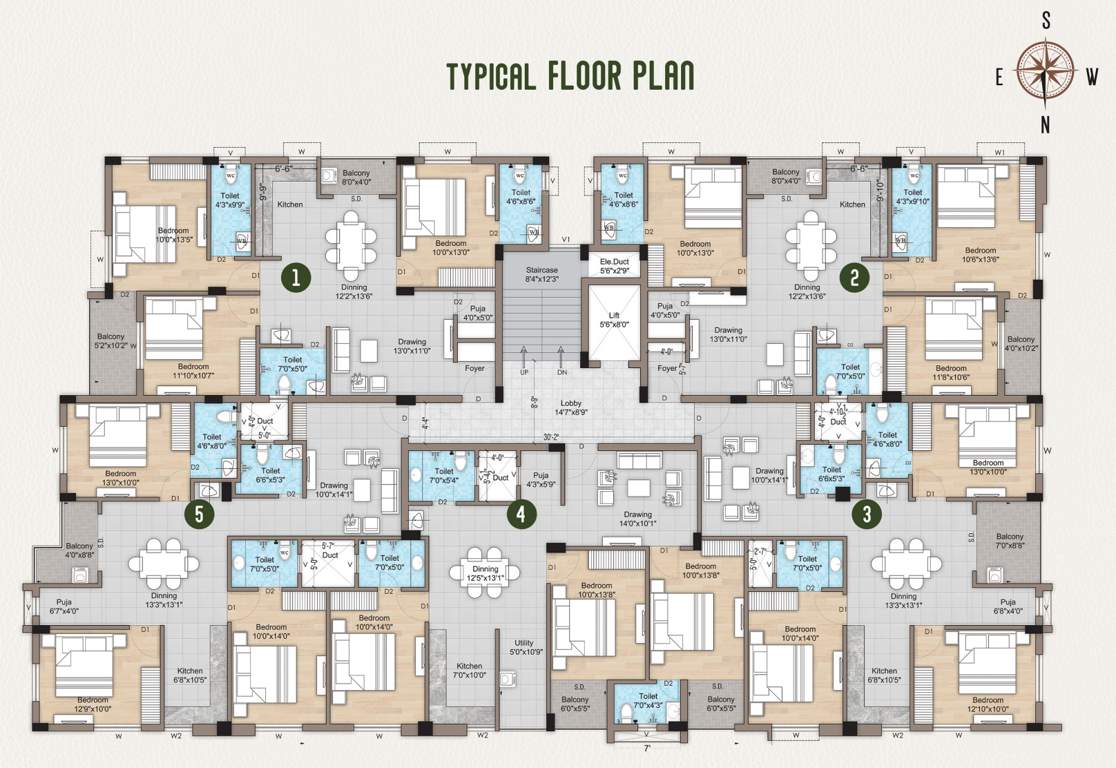  rashmi enclave ii Rashmi Enclave II Cluster Plan from 1st to 5th Floor