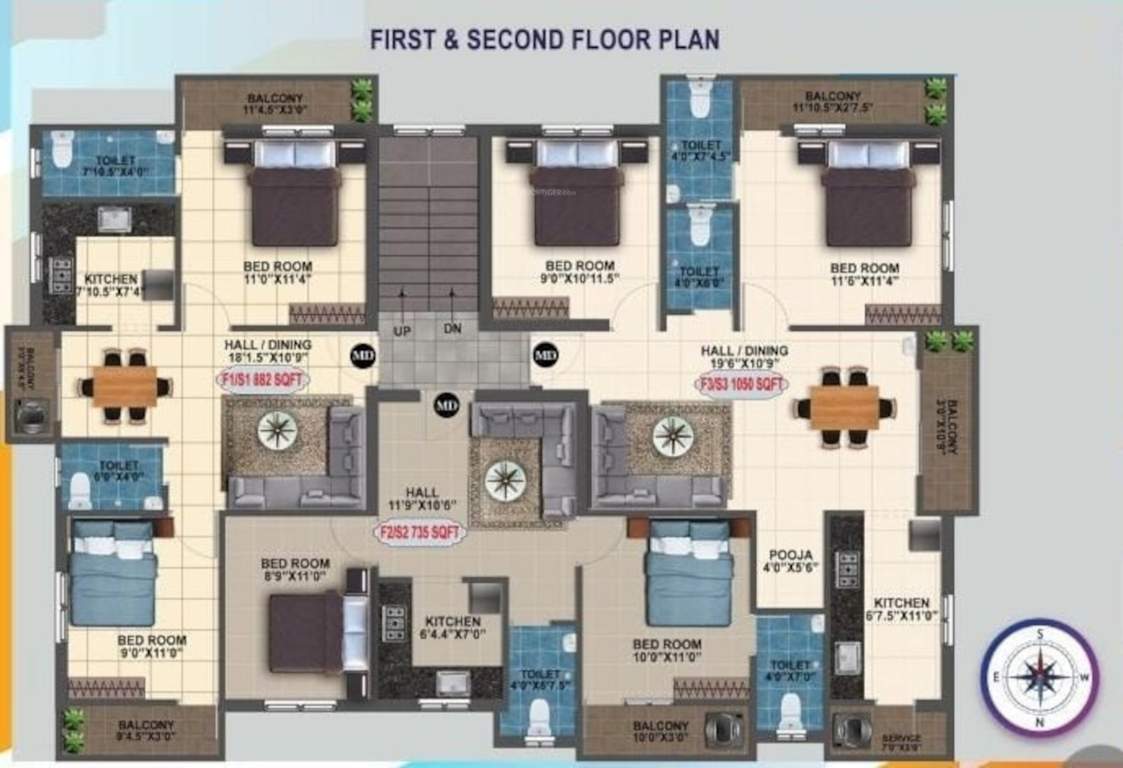  sai nivash apartment Sai Nivash Apartment Cluster Plan from 1st to 3rd Floor